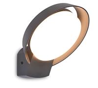 LUTEC Lampe murale à LED d'extérieur Polo, moderne en aluminium, couleur anthracite, lampe d'extérieur ronde, 15 W, 1540 lumens, 3000 Kelvin, lampe murale