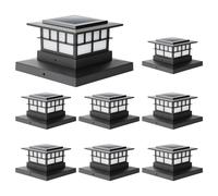 LUTEC Lot de 8 Lampes Solaires pour Poteaux, Étanches IP65, Convient aux Poteaux en Bois/Vinyle 4x4 5x5 6x6, Lumière Blanche Chaude 3000K LED, Décoration Solaire pour Jardin, Cour, Terrasse et Balcon