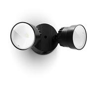 LUTEC P6221B Projecteur LED d'extérieur à double tête 2000 lumens 18 W avec interrupteur contrôlé étanche pour terrasse, jardin, cour Noir