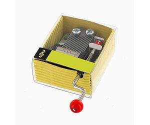 Lutèce Créations Boîte à Musique/boîte Musicale à manivelle avec mécanisme Musical à manivelle dans Une boîte en Carton et vitre Transparente - Frère Jacques (Traditionnel)