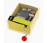 Lutèce Créations Boîte à Musique/boîte Musicale à manivelle avec mécanisme Musical à manivelle de 18 Notes dans Une boîte en Carton avec vitre Transparente - It's a Small World (Frères Sherman)