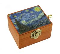 Lutèce Créations Boîte à Musique/boîte Musicale à manivelle en Bois avec Image La Nuit étoilée de Vincent Van Gogh (Réf: 6396806CL) - Clair de Lune (Claude Debussy)