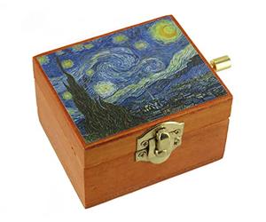 Lutèce Créations Boîte à Musique/boîte Musicale à manivelle en Bois avec Image La Nuit étoilée de Vincent V. Gogh (Réf: 6396806 lair de Lune (Claude Debussy)