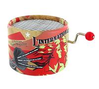 Lutèce Créations Boîte à musique/boîte musicale à manivelle en carton renforcé illustré sur le thème de l'internationale avec mécanisme musical de 18 notes - L'internationale (Pierre Degeyter)