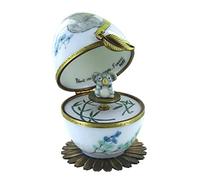 Lutèce Créations Boîte à Musique/boîte Musicale animée en Forme d'oeuf Musical en Porcelaine de Style Fabergé avec Koala et mécanisme Musical à Ressort - Made in France - Berceuse de Brahms