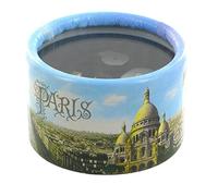Lutèce Créations Boîte à Musique/boîte Musicale Presse-papiers en Carton décoré sur Le thème des Monuments de Paris avec mécanisme Musical à Ressort de 18 Notes: Aux Champs Elysées (Joe Dassin)