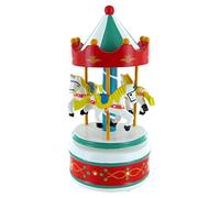 Lutèce Créations Boîte à Musique/carrousel/manège Musical Miniature animé en Bois avec Chevaux et mécanisme Musical à Ressort de 18 Notes (réf: 16005) - La flûte enchantée (W. A. Mozart)