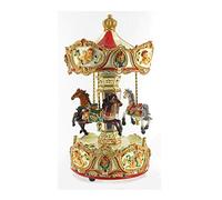 Lutèce Créations Boîte à Musique/carrousel/manège Musical Miniature animé en résine avec Chevaux et mécanisme Musical à Ressort de 18 Notes (réf: 14199) - Rigoletto (Giuseppe Verdi)