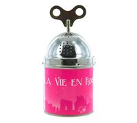 Lutèce Créations Boîte à Musique ou boîte Musicale Tinkle Tonk en métal avec Grande Clef supérieure, mécanisme Musical à Ressort de 18 Notes et Illustration - La Vie en Rose (Louiguy/Edith Piaf)