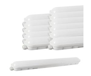 LUTECE Lot de 12 Réglettes LED Étanche 1500mm 55W 6600 LM 6500K IP65 Interconnectable Lumière du Jour