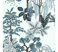 LUTECE Papier Peint Jardin Zen Japonais | Bleu, Blanc | Vinyle sur Intissé | 11191301 | Chambre, Salon, Couloir, Séjour