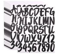 LUTER 10 Feuilles Autocollants Alphabet Vinyle, 5,08cm Auto Adhésifs Autocollants Chiffres Alphabet Autocollants Lettres Majuscules pour Fenêtre Boîte aux Lettres Affiche Décoration (Noir)