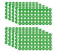 LUTER 10 Feuilles d'Autocollants Numéros 5 Lots 1-100 Autocollants Numéros Vinyle Etiquettes Imperméables Trier Organiser Boîtes Rangement Casiers Fournitures Bureau Scolaires (Vert, 2.54 cm)