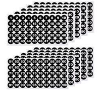 LUTER 10 Feuilles d'Autocollants Numérotés 5 Ensembles d'Autocollants Numérotés En Vinyle 1-100 Étiquettes Imperméables, Pour Boîtes De Rangement, Casiers, Intérieur Et Extérieur, (Noir, 2,5 cm)