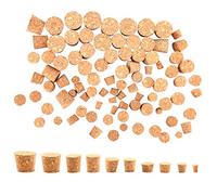 LUTER 100 pièces bouchons coniques en liège, bouchons en liège en bois, bouteilles de vin, bouchons, bouchons coniques pour remplacement et bricolage (10 tailles, paquet de 100)