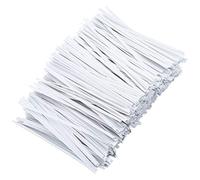 LUTER 1000 pièces 12cm Cravates torsadées en Papier Blanc Attaches de Sac réutilisables Cravates torsadées en Papier Sacs de Bonbons, Sacs de café, collations, gâteaux, Fournitures de fête