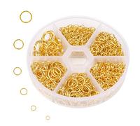 LUTER 1000pcs Anneaux de Saut Ouverts, Anneaux de Saut Ouverts en métal Ouvre-Anneau de Saut Anneaux de Saut en Or pour la Fabrication de Bijoux Réparation de Collier (4mm 5mm 6mm 7mm 8mm 10mm)