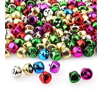 Luter 100pcs Noël Jingle Bells, Métal Petites Clochettes Grelots pour La Décoration de Noël à La Maison du Festival de Bricolage (7 Couleurs, 1,2 cm)