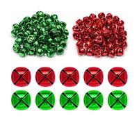 Luter 100pcs Noël Jingle Bells, Métal Petites Clochettes Grelots pour La Décoration de Noël à La Maison du Festival de Bricolage (50 Rouge 50 Vert, 1,2 cm)