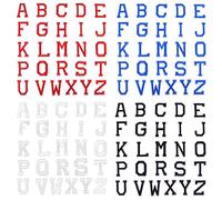 LUTER 104 Pièces Lettre a Coudre - Lettre Thermocollante, Lettres de A à Z Repasser sur des Patchs, Brodées Patches pour Vêtements, Artisanat - Rouge, Bleu, Blanc, Noir