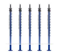 LUTER 12 Pièces 1ml Seringues en Plastique, Sans Seringue à Aiguille avec Mesure pour Expérience Scientifique, Distribution, Mesure de Liquides, Alimentation d'animaux de Compagnie (Bleu)