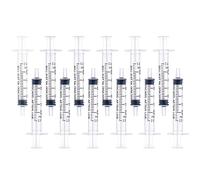 LUTER 12 Pièces 2ml Seringues en Plastique, sans Seringue à Aiguille avec Mesure pour Expérience Scientifique Distribution Mesure de Liquides Alimentation d'animaux de Compagnie