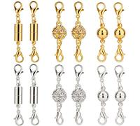 LUTER 12 Pièces Fermoir à Bijoux Magnétique Fermoir Homard Magnétique Fermoirs et Fermetures de Collier Rallonge de Bracelet pour la Fabrication de Bijoux (Or et Argent)