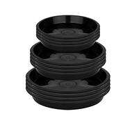 Luter 12 Pièces Soucoupe pour Plantes, 13,9/15,8/17,8cm Plateaux pour Plantes en Plastique Rond Bacs Egouttement de Pot de Fleur Soucoupe pour Plantes de Jardin pour Plantes en Pot (Noir)
