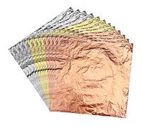 LUTER 14x14cm 150 Feuilles Imitation Or Argent Feuille de Cuivre pour Bricolage Dorure Artisanat Arts Projet Décoration