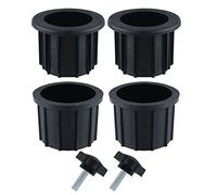 LUTER 2 Ensembles (6 pièces) Accessoires Parasol Balcon, 4 Anneaux de Trou de Parapluie et 2 Vis à Bouton à Main, Accessoires de Support de Parapluie pour Table de Terrasse Balcon Terrasses (Noir)
