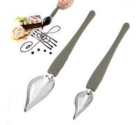 LUTER 2 Pièces Cuillères de Décoration de Dessin Culinaire de Précision, Cuillères à Bruine en Acier Inoxydable pour Assiettes, Gâteaux, Desserts (2 Tailles)