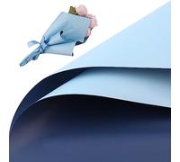 LUTER 20 Feuilles Papier d'Emballage de Fleurs, 58x58cm Papier d'Emballage de Bouquet de Fleurs Couleur Double Face de Fleurs pour Mariage Remise de Diplôme Saint Valentin(Bleu Foncé & Bleu Clair)