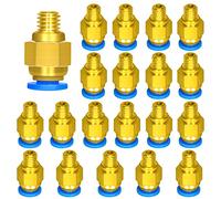 LUTER 20 Pièces Connecteur Pneumatique, Raccord Pneumatique PC4-M6 Raccords Rapides Pneumatiques Droits à Air Comprimé 4mm Filetage M6 Push to Connect pour Tube PTFE Connecteur Imprimante 3D