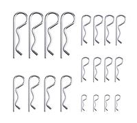 LUTER 20 Pièces R Clips Goupilles de Retenue, Kit d'assortiment de Goupilles d'attelage à Goupille Fendue Robuste Plaqué Zinc pour Systèmes de Verrouillage de Camion de Remorquage, M1.2-M3.5