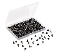 LUTER 200 Ensembles/Paires 7x9.5mm Bullet Cône Pointes et Goujons en Métal Vis Arrière Goujons Bricolage Artisanat Rivets Punk pour Vêtements Chaussures Ceintures en Cuir Sac (Gris foncé)