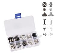 LUTER 200 Pièces Crochets de Jupe Boutons-Pression à Coudre Loquets à Crochet et à Oil 100 Paires Fixations à Coudre pour Jupe Soutien-Gorge PantalonVêtements (Noir, Argent)