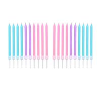 LUTER 20pcs Métalliques Bougies d'anniversaire dans Les Supports Bougies De Gâteau d'anniversaire Bougies Minces De Petit Gâteau pour La Décoration De Fête De Mariage d'anniversaire (3 Couleurs)