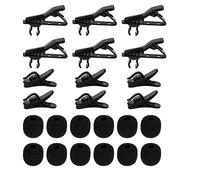 LUTER 24pcs Métal Mic Cravate Clip Microphone Pare-Vent Microphone Fil Clip Kit, Microphone Collier Clip Remplacements pour Lavalier Microphones