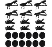 Luter 24pcs Métal Mic Cravate Clip Microphone Pare-Vent Microphone Fil Clip Kit,Microphone Collier Clip Remplacements pour Lavalier Microphones