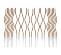LUTER 24pcs Métalliques Bougies d'anniversaire dans Les Supports Spirale Longues Minces Bougies De Petit Gâteau pour La Décoration De Fête De Mariage d'anniversaire (Champagne)