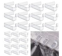 Luter 24pcs Pince à Nappe Plastique, Pince à Nappe de Table Transparente Porte-Nappe Pinces à Couverture de Table pour Noël Maison Fête Mariage d'Intérieur d'Extérieur Camping Pique-Nique (2 Tailles)