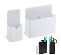 LUTER 2pcs Rangement Crayon Mural, 2 Tailles Pot Crayon Type de Suspension Blanc Pot Crayon Aimanté pour Réfrigérateur Tableau Blanc Casier Stylo Crayon Maison Bureau École
