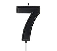 LUTER 3,94 pouces Bougie Anniversaire, Decoration Gateau Anniversaire Numero Noires Bougies Numéro Bougie Anniversaire Chiffre pour Mariage Fête Enfants Adultes Numéro 7
