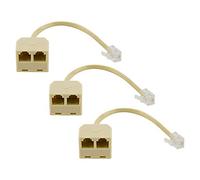 LUTER 3 pièces Répartiteurs Téléphoniques Bidirectionnels Mâle à Femelle RJ11 6P4C Câble de Convertisseur de Ligne Téléphonique