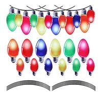 LUTER 36pcs Aimant Noël Voiture, 24pcs Colorés Aimants Ampoule Réfléchissants et 12pcs Fils Magnétiques - Décoration de Voiture Magnétique pour Festival - Boîte aux Lettres
