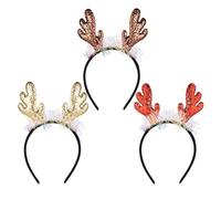 LUTER 3pcs Bandeaux en Bois de Renne, Bandeau de Nol, d'elfe de Nol, Fête pour Nol pour Adultes, Femmes, Filles, Animaux de Compagnie