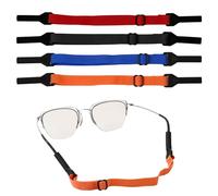 LUTER 4 Pièces de Sangles de Lunettes Réglables, Sangle de Lunettes Universelle en Silicone pour Lunettes de Soleil pour Hommes Femmes Adolescents Lunettes de Soleil (Noir, Orange, Rouge, Bleu Foncé)