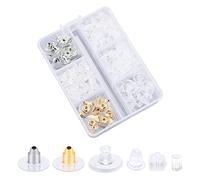 LUTER 400pcs Boucles d'Oreilles en Silicone Transparent, 6 Styles, Fermoir, pour Oreilles Tombantes et Lourdes, Bijoux de Bricolage