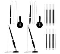 LUTER 4pcs Stylo avec Chaîne, Stylo Sécurisé avec Chaîne Attachée et Base Robuste Ajustable, 16 Recharges Remplaçables, Fournitures pour la Maison, le Bureau, l'Hôtel et la Banque