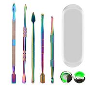 LUTER 5 Pièces Outil de Cire Arc-en-ciel Outil de Sculpture sur Cire et un Récipient en Silicone de 3 ml pour Sculpter, Modeler, Gratter, Façonner